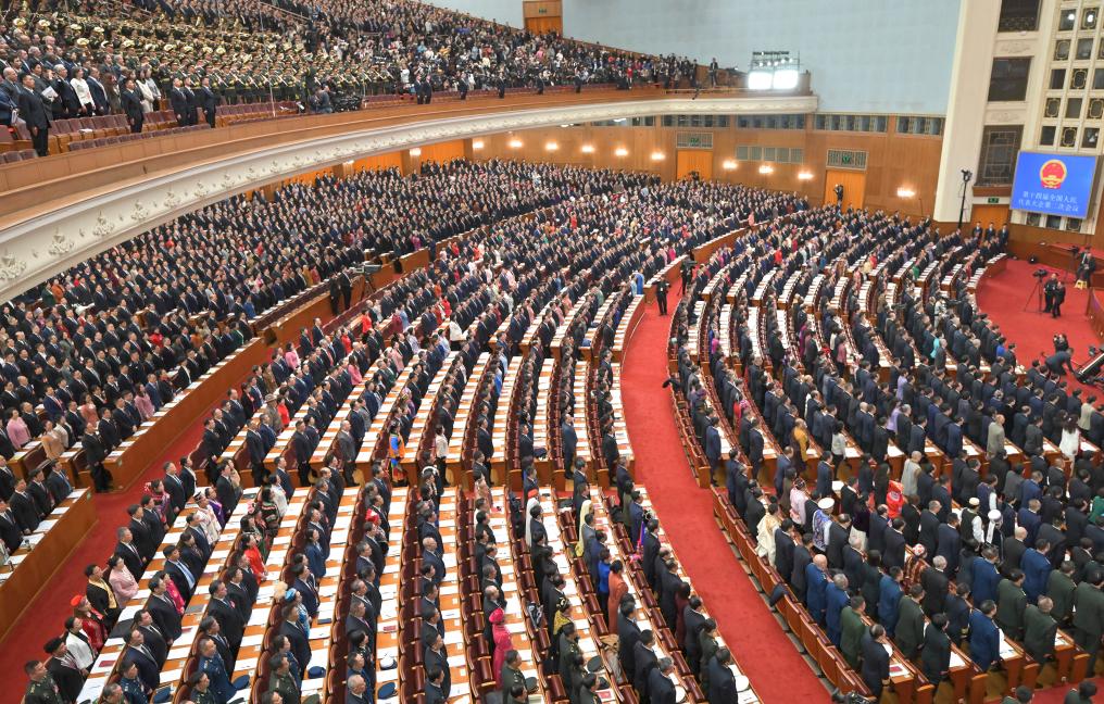 3月5日，第十四屆全國(guó)人民代表大會(huì)第二次會(huì)議在北京人民大會(huì)堂開幕。新華社記者 才揚(yáng) 攝